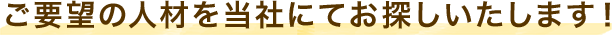 ご要望の人材を当社にてお探しいたします！
